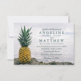 Ananas Tropical Beach Hochzeit in Urlaubsort Card Einladung