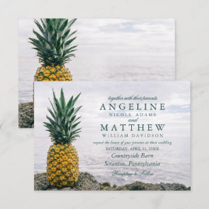 Ananas Tropical Beach Hochzeit in Urlaubsort Card Einladung