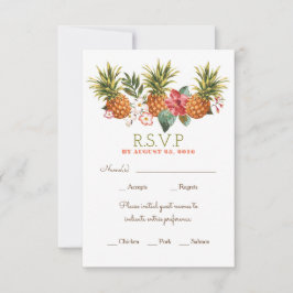 Ananas Tropical Beach Hochzeit uAwg RSVP Karte