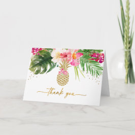 Ananas Tropical Floral Baby Shower Dankeskarte