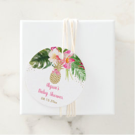 Ananas Tropical Floral Baby Shower Geschenkanhänger