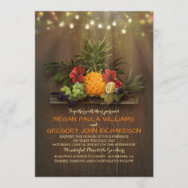Ananas Tropical String Lights Beach Wedding Einladung