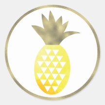 Ananas Tropical Watercolor Simulated Foil Pina