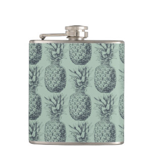 Ananas, tropische Fruchtmuster Flachmann