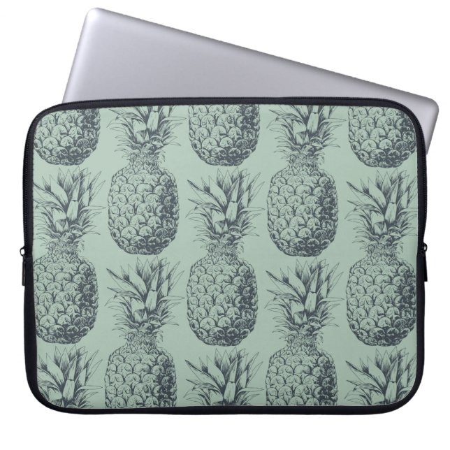 Ananas, tropische Fruchtmuster Laptopschutzhülle (Vorderseite)