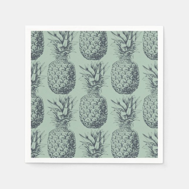 Ananas, tropische Fruchtmuster Serviette (Vorderseite)