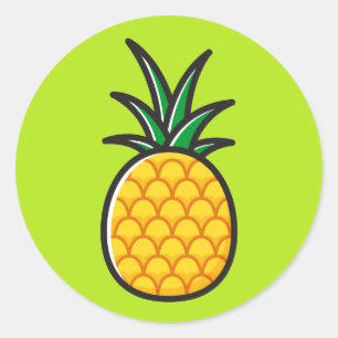 Ananas Tropische Runde Aufkleber 