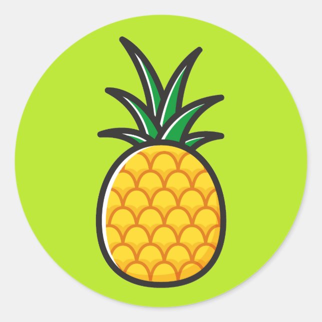 Ananas Tropische Runde Aufkleber  (Vorderseite)
