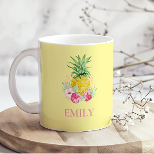 Ananas Tropischer Aloha Hawaii Personalisierter Na Kaffeetasse