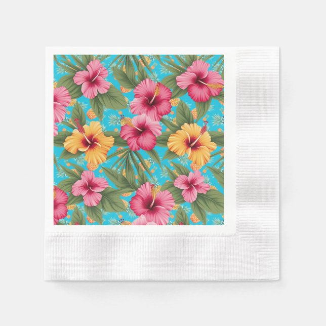 Ananas tropisches Blütenbild Serviette (Vorderseite)