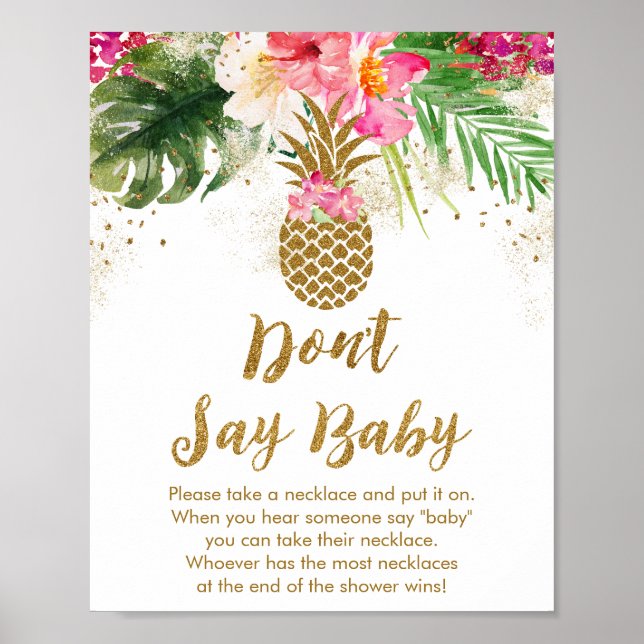 Ananas tropisches Flora sagt kein Babyspiel Poster (Vorne)