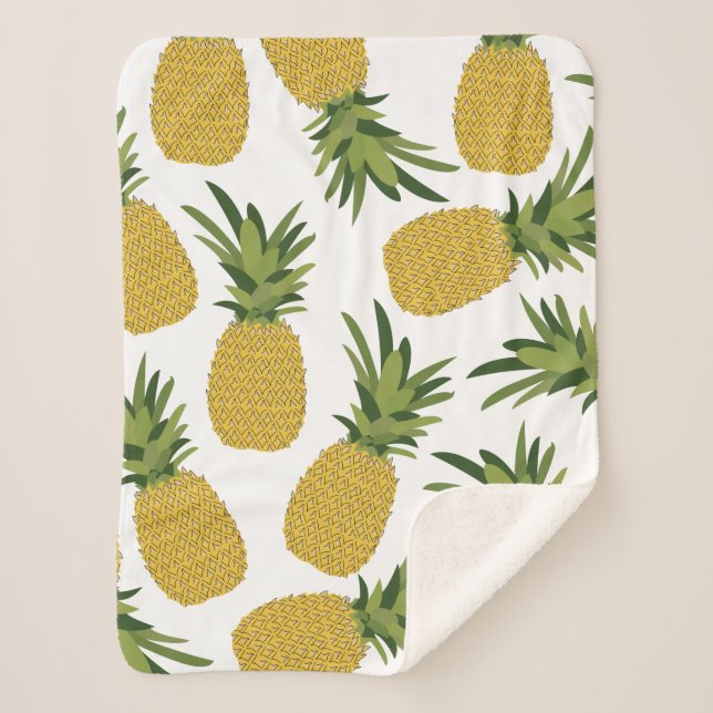 Ananas tropisches Fruchtdesign Sherpadecke (Vorderseite)