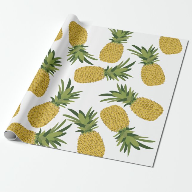 Ananas tropisches Fruchtmuster Geschenkpapier (Ungerollt)