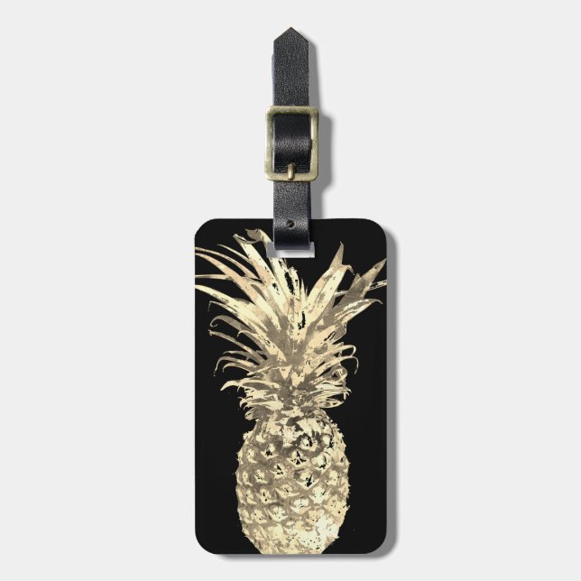 Ananas-tropisches Gold Gepäckanhänger (Vorderseite vertikal)