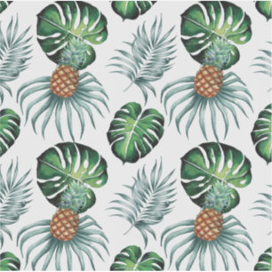 Ananas Tropisches Obst- und Blatt-Wasserfarbmuster Aufkleber