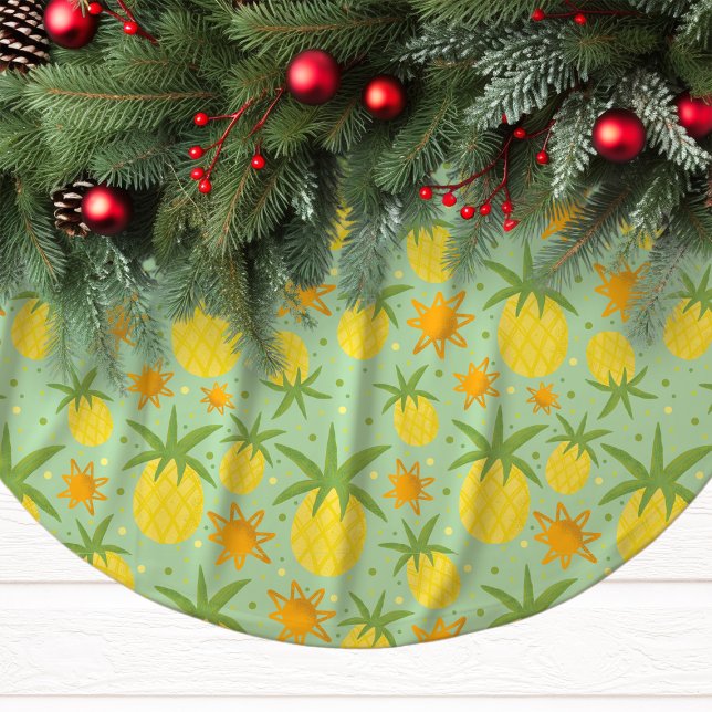 Ananas Tropisches Weihnachtsfest Polyester Weihnachtsbaumdecke (Von Creator hochgeladen)