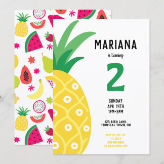 Ananas Tutti Frutti Fruit Geburtstagsparty Einladung
