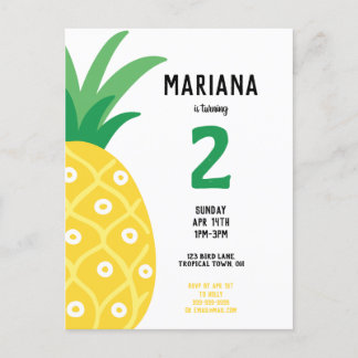Ananas Tutti Frutti Fruit Geburtstagsparty Einladungspostkarte