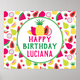 Ananas Tutti Frutti Geburtstagsfeier Poster