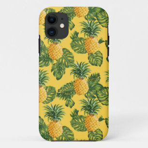 Ananas u. tropisches Blätter auf Gold Case-Mate iPhone Hülle