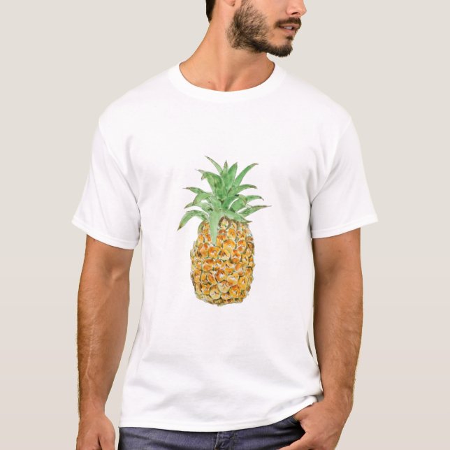 Ananas- und Aquarellfarbe T-Shirt (Vorderseite)