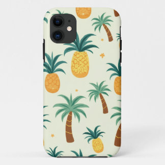 Ananas und Baummuster Design iPhone 11 Hüllen