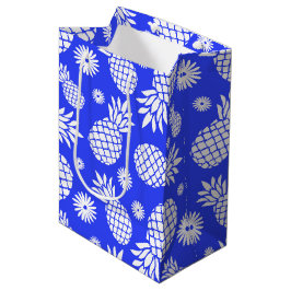 Ananas und daisy-blaue Geschenktasche Mittlere Geschenktüte