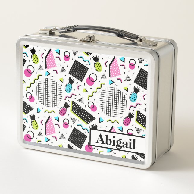Ananas und geometrische Formen Metall Brotdose (Vorderseite)