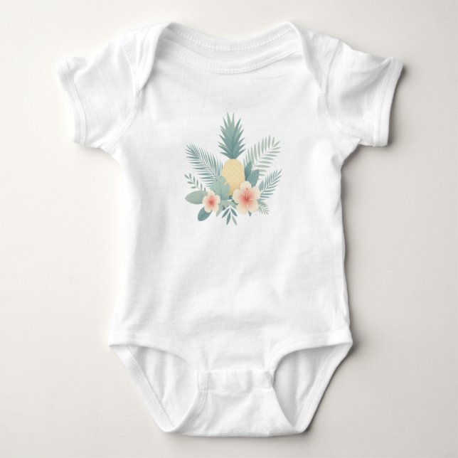 Ananas und Hawaii Baby Strampler (Vorderseite)