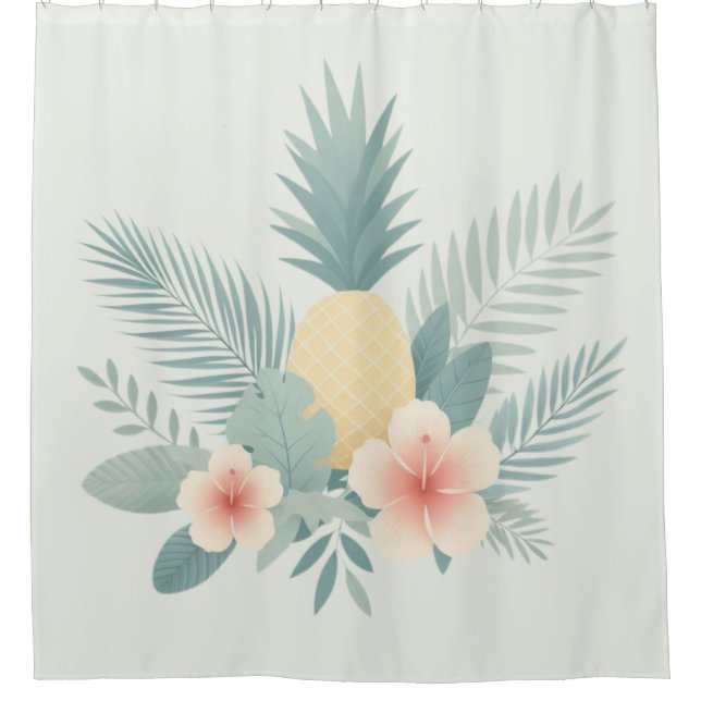 Ananas und Hawaii Duschvorhang (Vorderseite)