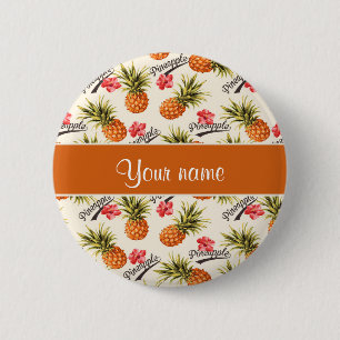 Ananas und Hibiskus Button