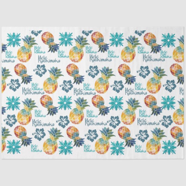 Ananas- und Hibiskus-Gewebe Seidenpapier (Vorderseite)