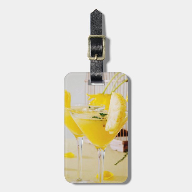 Ananas- und Ingwer-Fresca-Cocktail Gepäckanhänger (Vorderseite vertikal)