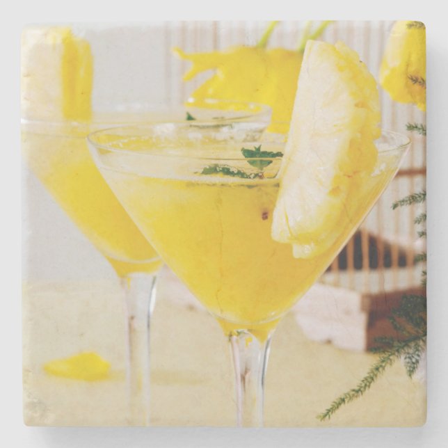 Ananas- und Ingwer-Fresca-Cocktail Steinuntersetzer (Vorderseite)