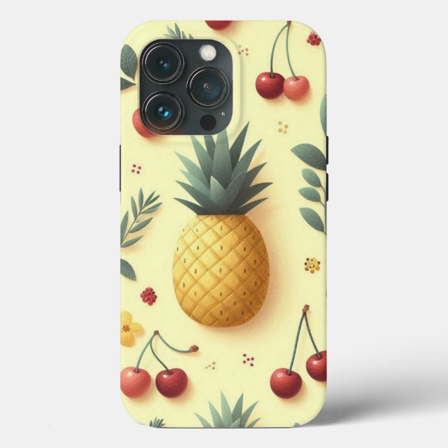 Ananas und Kirschen Case-Mate iPhone Hülle (Rückseite)