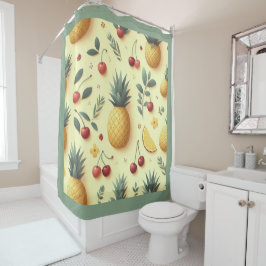 Ananas und Kirschen Duschvorhang