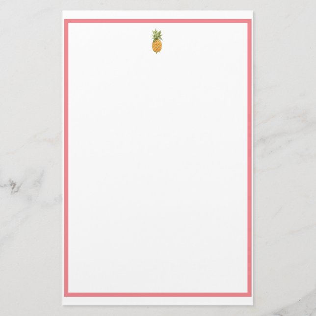 Ananas und Korallen Briefpapier (Vorderseite)