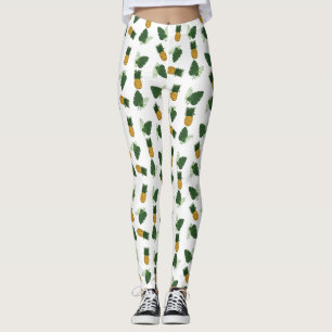 Ananas- und Palmblättrige Blätter Leggings