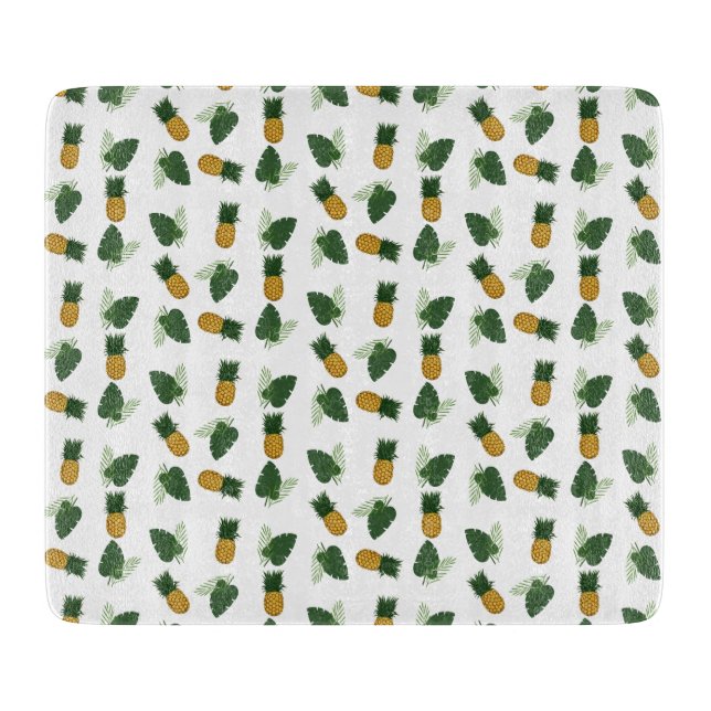 Ananas- und Palmblättrige Blätter Schneidebrett (Vorderseite)