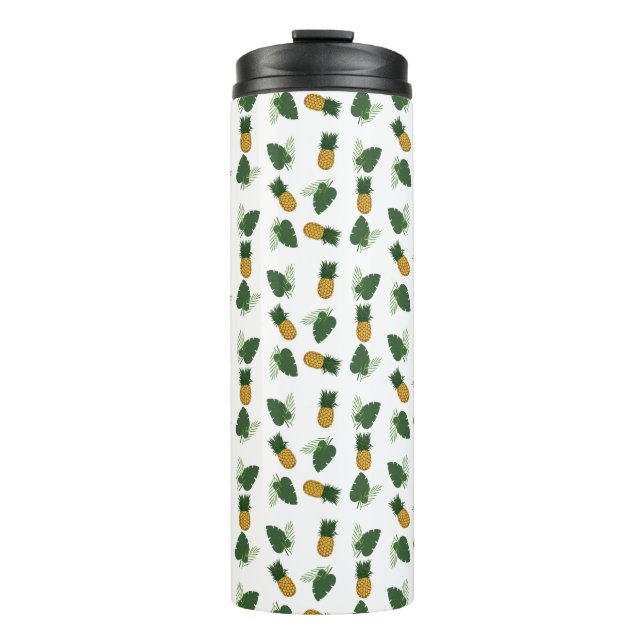 Ananas- und Palmblättrige Blätter Thermosbecher (Vorderseite)