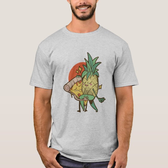 Ananas und Pizza in Liebe T-Shirt (Vorderseite)