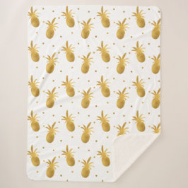 Ananas und Punkte aus Gold Sherpadecke