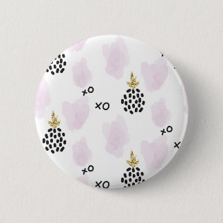 Ananas und rosa Leoparden drucken. XOXO Button
