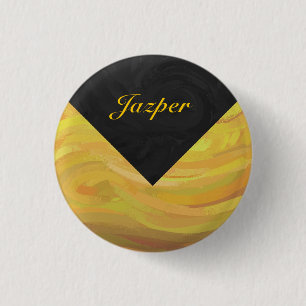 Ananas und Schwarzes Monogramm Button