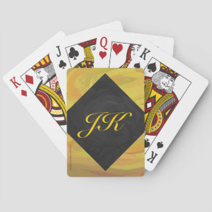Ananas und Schwarzes Monogramm Spielkarten