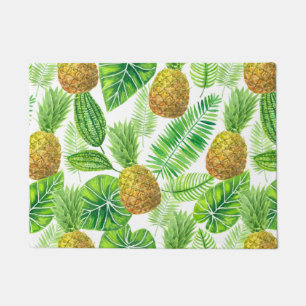 Ananas und tropische Blätter Fußmatte