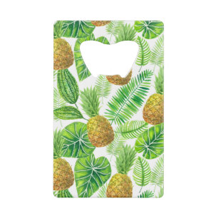 Ananas und tropische Blätter Geldbeutel Flaschenöffner