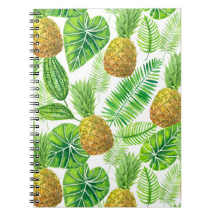 Ananas und tropische Blätter Notizblock