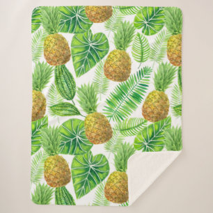 Ananas und tropische Blätter Sherpadecke