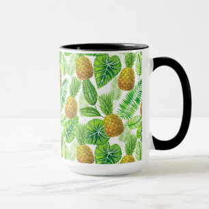 Ananas und tropische Blätter Tasse